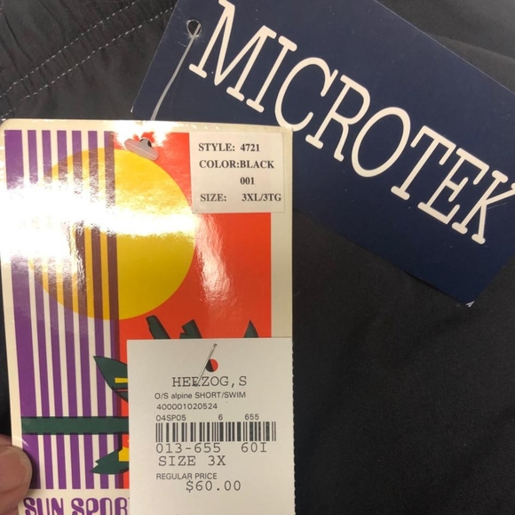 NWT Men's Black & Red/Gray Stripe Alpine Bathing Suit - Picture 6 of 6